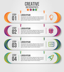 Infographic modern timeline design vector template for business with 4 steps or options illustrate a strategy. Can be used for workflow layout, diagram, annual report, web design, team work.