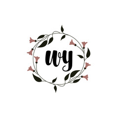 WY Initial handwriting logo template vector 