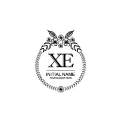 XE Initial handwriting logo template vector 