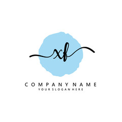 XF Initial handwriting logo template vector 