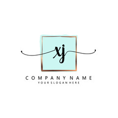 XJ Initial handwriting logo template vector 