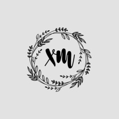 Obraz premium XM Initial handwriting logo template vector 