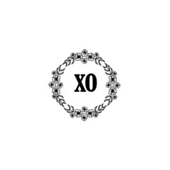 XO Initial handwriting logo template vector 