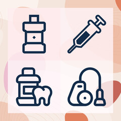 Simple set of liquids related lineal icons