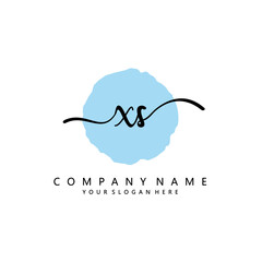 XS Initial handwriting logo template vector 