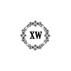 XW Initial handwriting logo template vector 