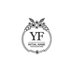 YF Initial handwriting logo template vector 