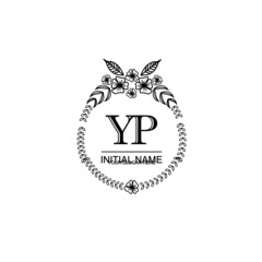 YP Initial handwriting logo template vector 