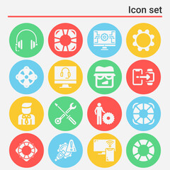 16 pack of consultant  filled web icons set