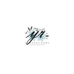 YR Initial handwriting logo template vector 