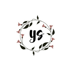 YS Initial handwriting logo template vector 