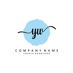 YW Initial handwriting logo template vector 