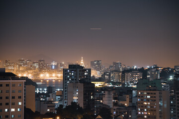 Rio de Janeiro, Brazil - CIRCA 2020: Photo of the night urban landscape, outdoors, of the daily...