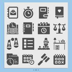 Simple set of entries related filled icons.