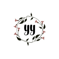 YY Initial handwriting logo template vector 