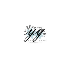 YY Initial handwriting logo template vector 