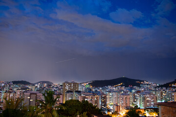 Rio de Janeiro, Brazil - CIRCA 2020: Photo of the night urban landscape, outdoors, of the daily...