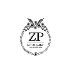 ZP Initial handwriting logo template vector 
