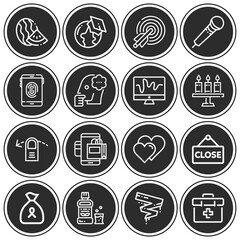 16 pack of people  lineal web icons set