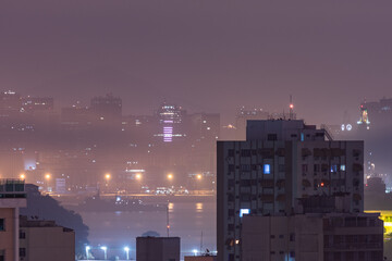 Rio de Janeiro, Brazil - CIRCA 2020: Photo of the night urban landscape, outdoors, of the daily...