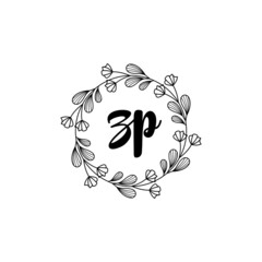 ZP Initial handwriting logo template vector 
