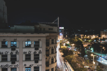 Rio de Janeiro, Brazil - CIRCA 2020: Photo of the night urban landscape, outdoors, of the daily...