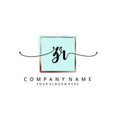 ZR Initial handwriting logo template vector 
