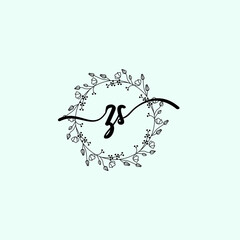 ZS Initial handwriting logo template vector 
