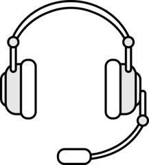 Headphone drawing. Musical accessories. Drawing for the site and printed products.