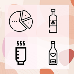 Simple set of sake related lineal icons