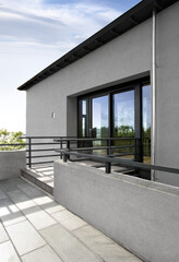 modern house with a balcony