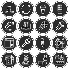 16 pack of stage  lineal web icons set