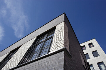 Fototapeta na wymiar Modern office building with sky in Oslo Norway