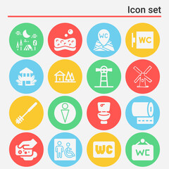 16 pack of sanitary  filled web icons set
