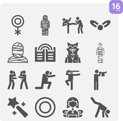 Simple set of gay man related filled icons.