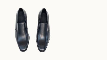 Men's black shoes that can be made as a gift on New Year's Day on a white background