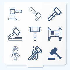 Simple set of 9 icons related to power tool