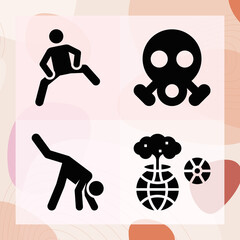 Simple set of hostilities related filled icons