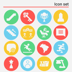 16 pack of jaw  filled web icons set