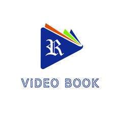 K initial letter video book education logo concept