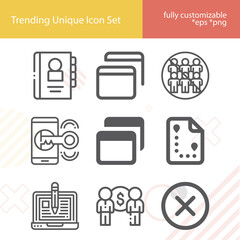 Simple set of multitude related lineal icons.