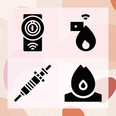 Simple set of discharge related filled icons