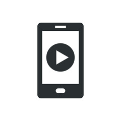 Mobile phone with video player icon