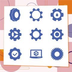 Simple set of 9 icons related to supposed