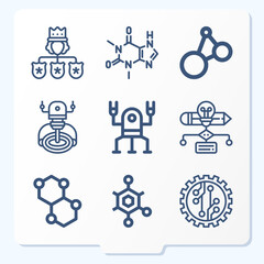 Simple set of 9 icons related to structural