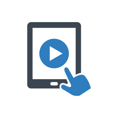 Playing video on tablet icon