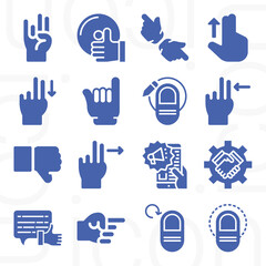 16 pack of movements  filled web icons set