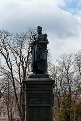 The statue of Knyaz Mikhail Semyonovich Vorontsov on Sobor Square in Odesa, Ukraine