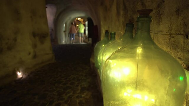 Winery in Vothonas. In the cellars there are ancient objects and figures about how wine was produced in ancient times