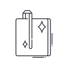 Notebook icon, linear isolated illustration, thin line vector, web design sign, outline concept symbol with editable stroke on white background.
